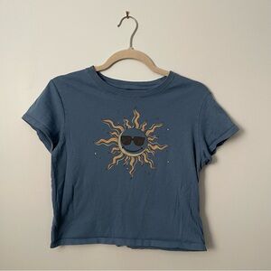 American Eagle Outfitters Blue Baby Tee Crop